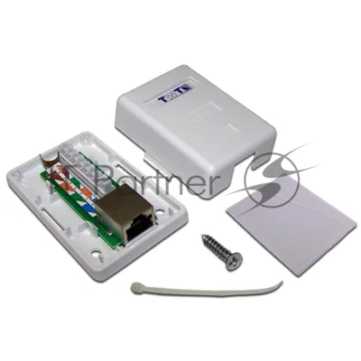 Настенная розетка, 1 порт RJ-45 категории 6, STP, белая