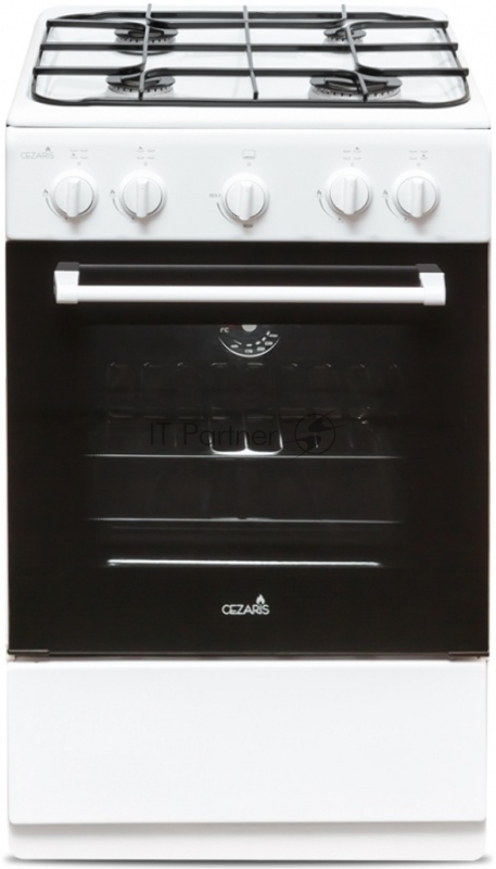 Плита газовая Cezaris ПГ 2150-00 белый, конфорок 4 шт, духовка 43 л, 51 см x 85 см x 55 см