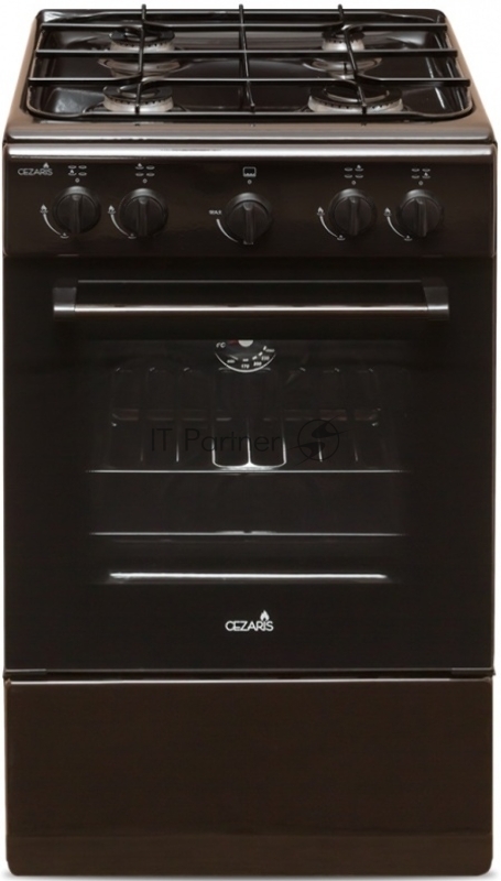Плита газовая Cezaris ПГ 2150-01 коричневый, конфорок 4 шт, духовка 43 л, 51 см x 85 см x 55 см