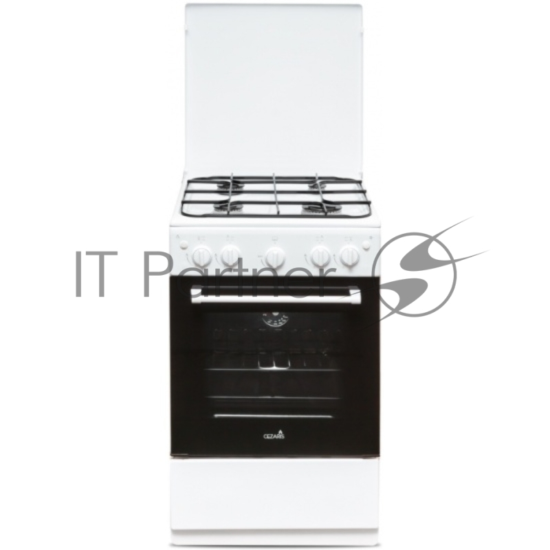 Плита газовая Cezaris ПГ 2150-06 белый, конфорок 4 газовых, духовка 43 л, 51 см x 85 см x 55 см