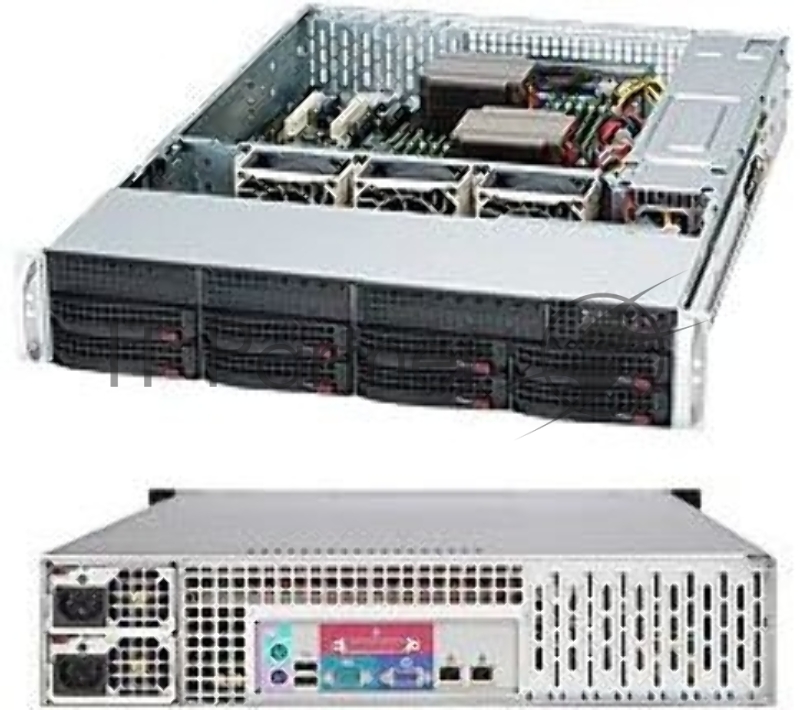 Корпус SuperMicro CSE-825TQC-R802LPB 2U SC825TQC 8 x 3.5"; hot-swap SAS3/SATA LP Chassis w/Red. 800W PWS