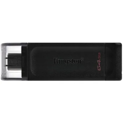 Флешка USB Kingston DataTraveler DT70 (DT70/64Gb), 64Gb, USB Type-C 3.2, R/W 70/45, черный