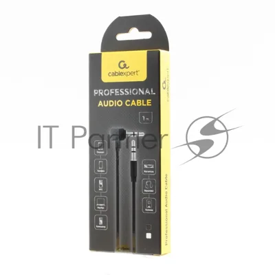 Кабель Cablexpert аудио 90˚ CCAB-01-35MML-1MB, 3.5 Jack (M)/3.5 Jack (M), черный, 1м, блистер