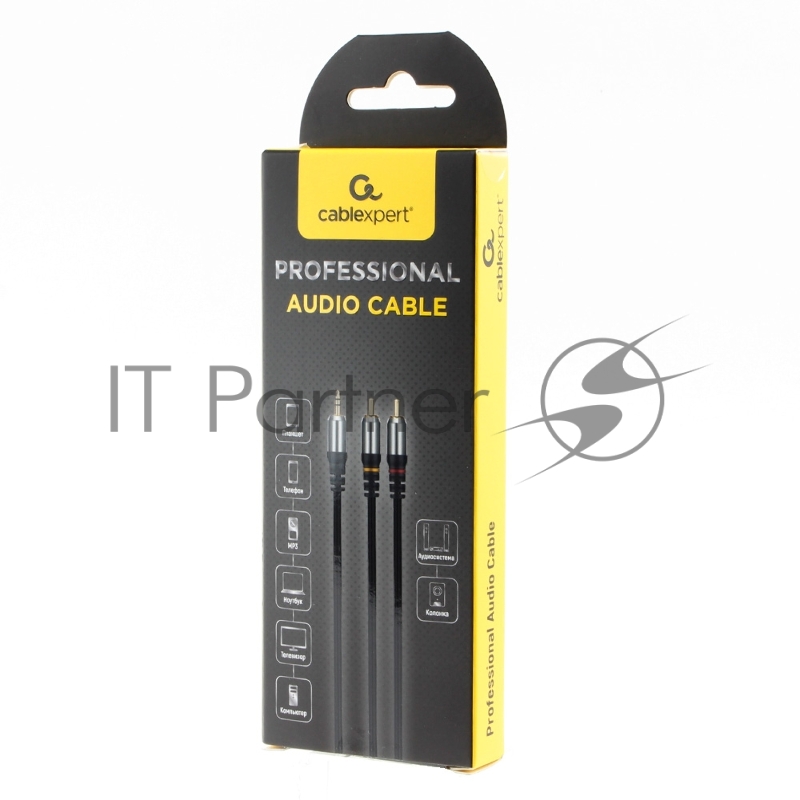 Кабель аудио Cablexpert CCAB-02-35M2RM-1.5MB. 3.5 Jack(M)/2х RCA (M), черный, 1.5м, блистер