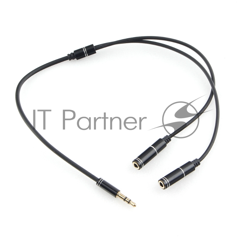 Кабель аудио разветвитель Cablexpert CCAB-02-35MY-0.2MB. 3.5 джек (M)/2х 3.5 джек (F), черный, 0.2м, блистер