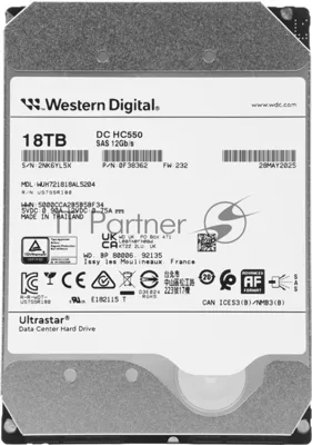 Жесткий диск Western Digital SAS 18Tb 7200RPM 12Gb/S 512MB DC HC550 0F38353