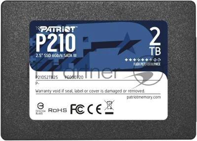 Накопитель SSD Patriot P210, 2Tb, SATA III, 2.5", R/W 520/430