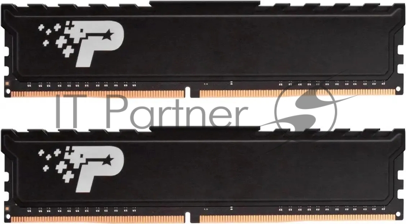 Оперативная память Patriot Signature, DDR4, 16GB (2x8 GB), 3200 MHz, CL22, DIMM, радиатор, черный