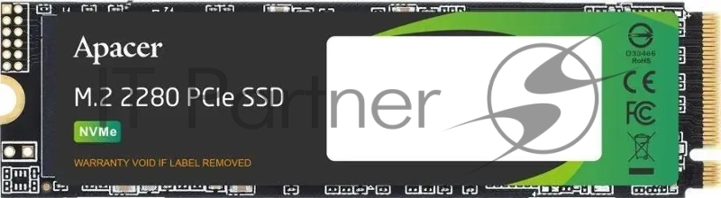 Накопитель SSD Apacer AS2280P4, 512Gb, M.2 2280, PCIe 3.0 x4, NVMe, R/W 2100/1500