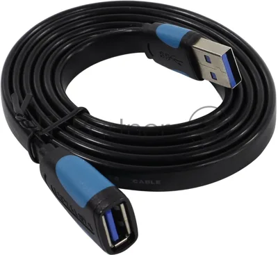 Кабель-удлинитель Vention USB 3.0 AM/AF - 1м плоский VAS-A13-B100