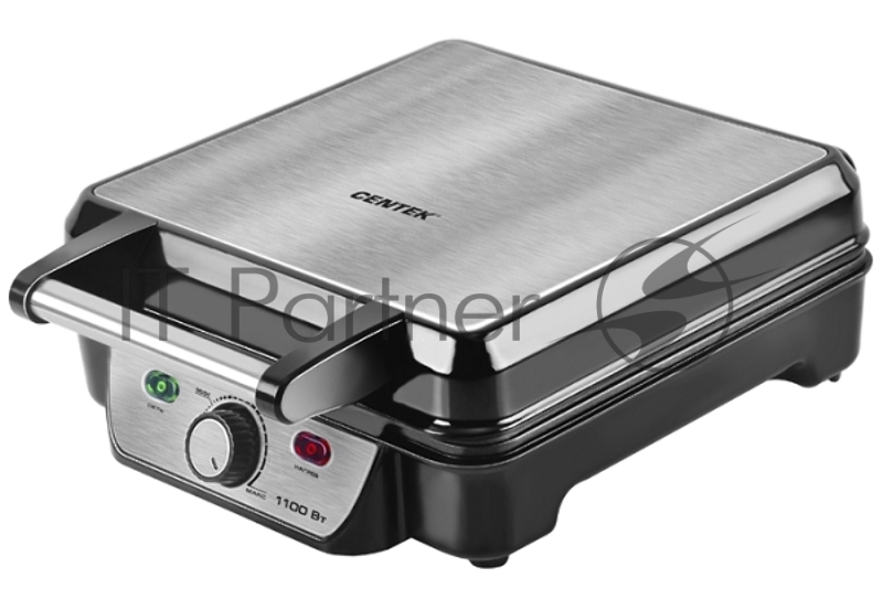 Вафельница Centek CT-1453 1100Вт Вафли- венские х4, 240х240мм, антипригарное покрытие, нерж сталь