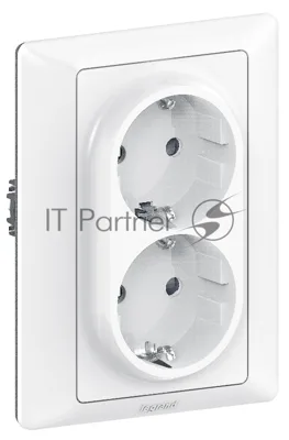 Накладка розетки с/з 2-ной 754950 Legrand Valena LIFE Белый