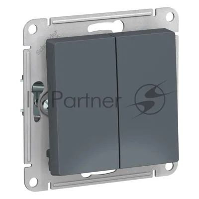 Механизм выключателя 2-кл. СП AtlasDesign 10А IP20 (сх. 5) 10AX грифель