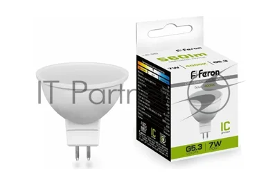 Лампа светодиодная Feron LB-26 7W 230V G5.3 4000K MR16 матовая