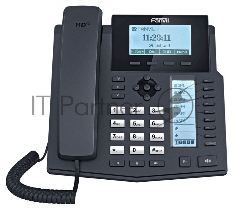 Телефон IP Fanvil X5U 16 линий, цветной экран 3.5"; + доп. цветной экран 2.4";, HD, Opus, 10/100/1000 Мбит/с, USB, Bluetooth, PoE