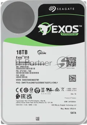 Жесткий диск HDD Seagate Exos X18 18Tb 7200rpm SATA 256Mb 3.5"