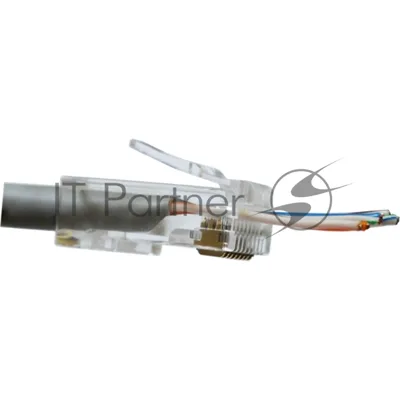 Коннектор LANMASTER RJ45 тип EZ, 8P8C, UTP, Cat.6, универсальный, со вставкой, покрытие 50 микрон,100 шт.
