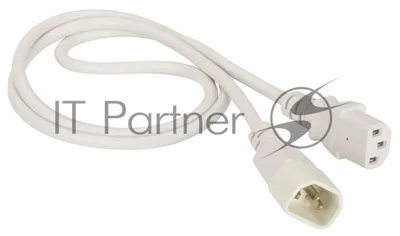 Шнур питания Lanmaster C13-C14, 3х0.75, 220В, 10А, белый, 5 метров