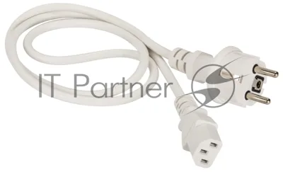 Шнур питания Lanmaster C13-Schuko прямая, 3х0.75, 220В, 10А, белый, 2 метра