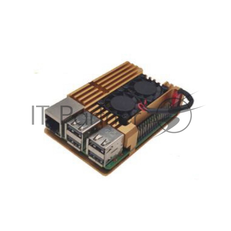 Корпус ACD Gold Metal Aluminum Case with Double Fans for Raspberry Pi 4B
