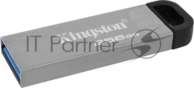 Флешка USB Kingston DataTraveler KYSON (DTKN/256GB), 256Gb, USB 3.2 Gen 1, R/W 200/60, серебристый/черный