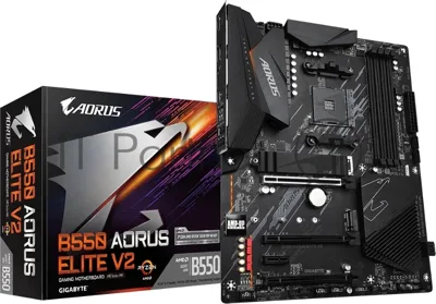 Материнская плата Gigabyte B550 AORUS ELITE V2, AM4, AMD B550, 4xDDR4, 4xSATA, 2xM.2, 1xPCIe 4.0 x16, 1xPCIe 3.0 x16, 2xPCIe 3.0 x1, 1xHDMI, 1xDP, 1x2.5Gb LAN, 1xUSB-C 10Gbps, 4xUSB-A 10Gbps, 4xUSB-A 5Gbps, 2xUSB-A 2.0, 3x3.5 мм, 7.1, ATX