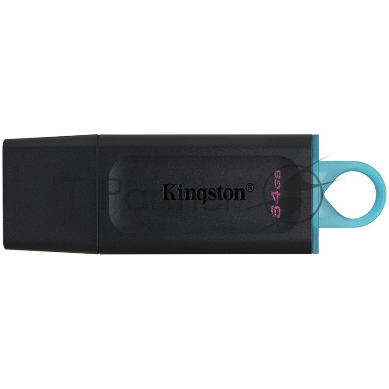 Флешка USB Kingston DataTraveler Exodia (DTX/64GB), 64Gb, USB 3.2 Gen 1, R/W 200/60, черный/бирюзовый