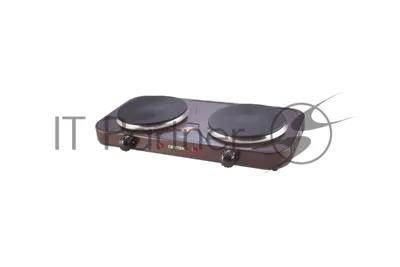 Плита настольная электрическая Centek CT-1507 Siberia коричневый, 2 кВт, ТЭН, конфорки - 2, эмаль, поворотные переключатели