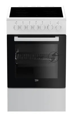 Плита электрическая Beko FSE57110GW белый, конфорок 4 шт, духовка 55 л, гриль, 50 см x 85 см x 60 см