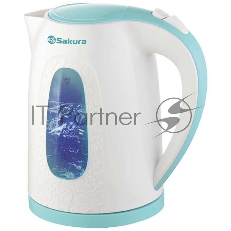 Чайник электрический Sakura SA-2345WBL 2 л, бел/мор волна д