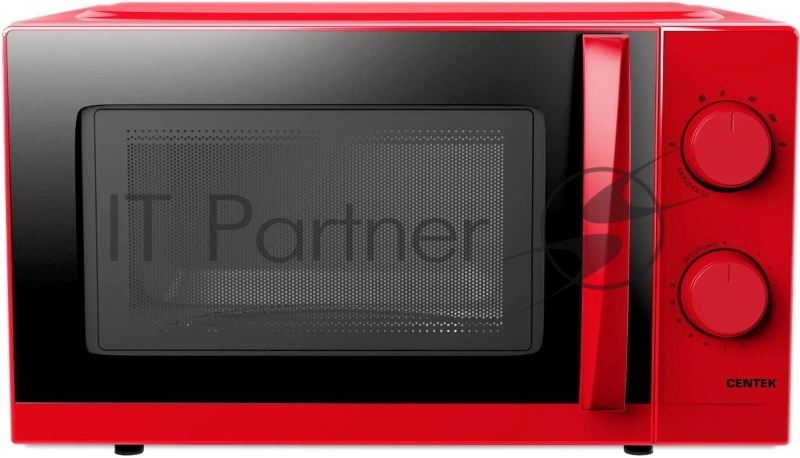 Микроволновая печь Centek CT-1571 красный, 20 л, 700 Вт, переключатели - поворотный механизм