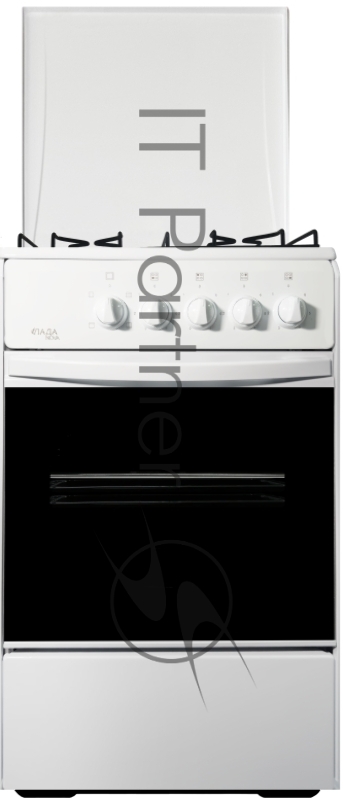 Плита газовая Лада Nova RG 24044 W белый, конфорок 4 газовых, духовка 50 л, 50 см x 85 см x 60 см