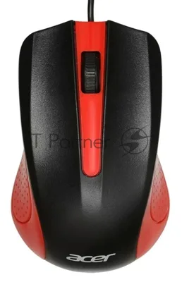 Мышь проводная Acer OMW012 черный/красный, 1200 dpi, USB, кнопки - 3