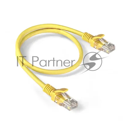 Патч-корд ExeGate EX286376RUS UTP-RJ45-RJ45-5e-0,5M-LSZH-YL, UTP, cat.5e, LSZH, 0.5м, желтый