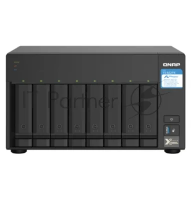 Сетевое хранилище без дисков SMB QNAP TS-832PX-4G 8-Bay NAS, AL324 64-bit quad-core 1.7GHz, 4Gb DDR4 SO-DIMM RAM (up to 1x16 Gb), 8 x 3.5"/2.5" drive slots, 2 x 10GbE SFP+ LAN, 2 x 2.5 GbE LAN, 3 x USB 3.2, PCIe slotGen.2 x 2, 3xUSB 3.2