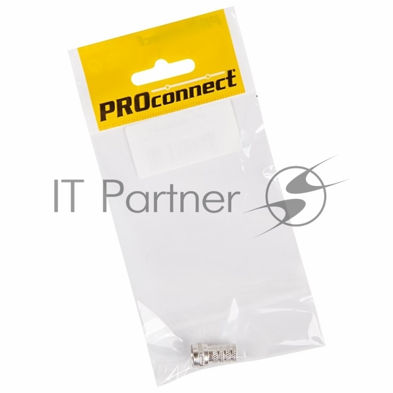 Разъем антенный на кабель PROconnect штекер F для кабеля RG-6, (1шт.) (пакет)