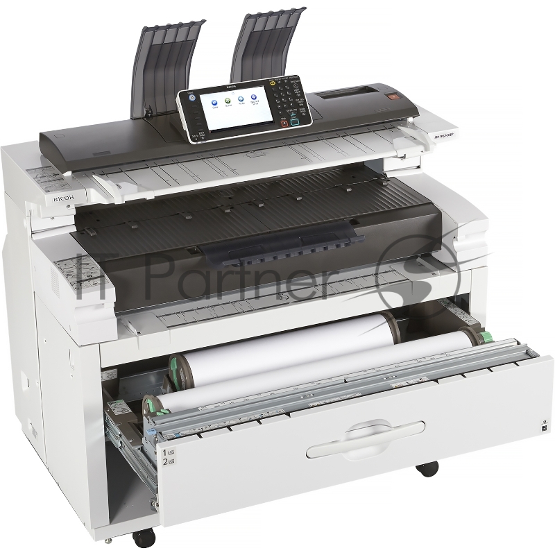 МФУ лазерное Ricoh MP W6700SP (417290), А0, монохромный, печ. до 3,3 стр/мин (A0) 6,7 стр/мин (A1), 36" (914 мм), 600 x 600 DPI (печ.), 1200 x 1200 DPI (скан.), Ethernet, USB