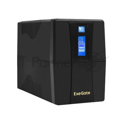 Источник бесперебойного питания ExeGate Power Smart ULB-850.LCD.AVR.EURO.RJ.USB / 850 ВА / 480 Вт / 2 x CEE 7 (евророзетка)
