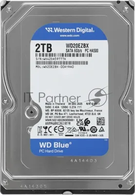 Жесткий диск HDD WD Blue 2Tb 7200rpm SATA 256Mb 3.5"