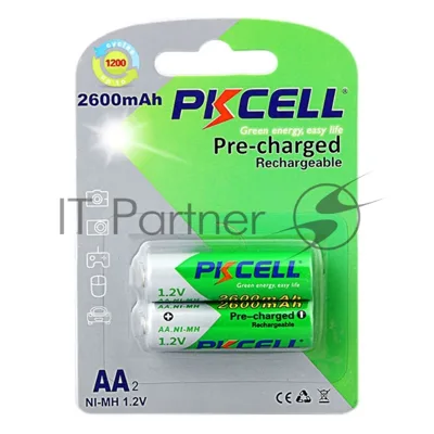 Никель-металлогидридный аккумулятор PKCELL NI-MH RTU AA2600-2B тип - AA 2 шт в блистере