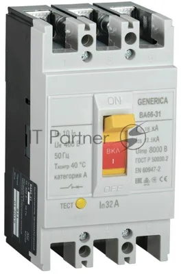 Выключатель автоматический 3п 32А 18кА ВА66-31 GENERICA IEK SAV10-3-0032-G