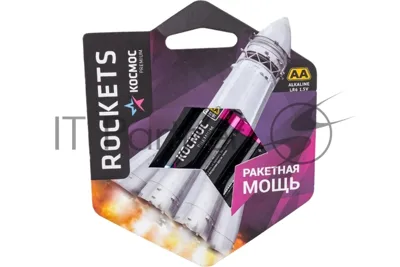 Элемент питания Космос алкалиновый LR6 KOSMOS premium ROCKETS (блист. 4шт)