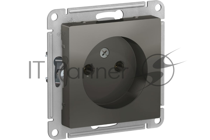 Механизм розетки 1-м СП AtlasDesign 16А IP20 без заземл. сталь SchE ATN000941