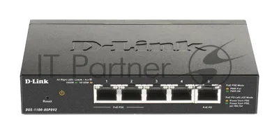 Коммутатор D-Link DGS-1100-05PDV2/A1A, 4×1 Гбит/с + 1×1 Гбит/с PD, настраиваемый