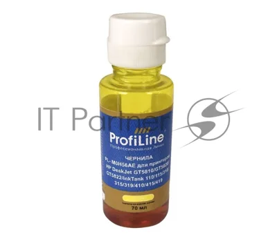 Чернила ProfiLine PL-M0H56AE (GT52) для принтеров HP DeskJet GT5810/GT5820/GT5822/InkTank 110/115/310/315/319/410/415/418 на водной основе Yellow 70 мл