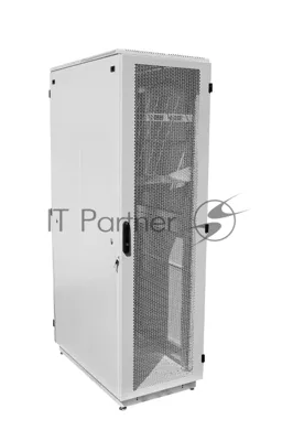 Шкаф телекоммуникационный напольный 42U (600x1000) дверь перф. 2шт, черный