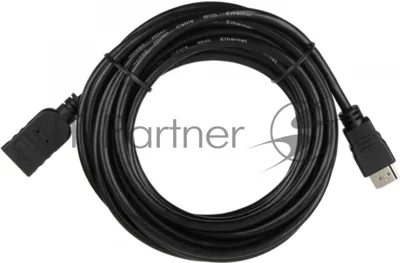 Кабель-удлинитель для HDMI ACD-DHHF1-50B HDMI 1.4, Golden Plated,19m/19f, HDMI extension, черный, 5м (74229)