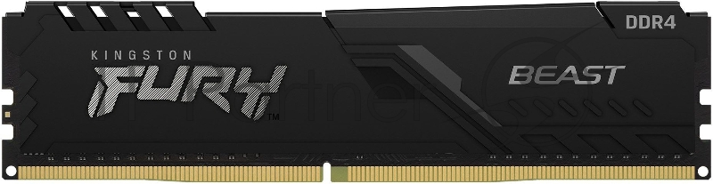Оперативная память Kingston Fury Beast, DDR4, 32GB (2x16GB), 3200MHz, CL16, DIMM, с радиатором, черный