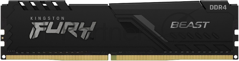 Оперативная память Kingston Fury Beast, DDR4, 32GB (1x32GB), 3600MHz, CL18, DIMM, с радиатором, черный