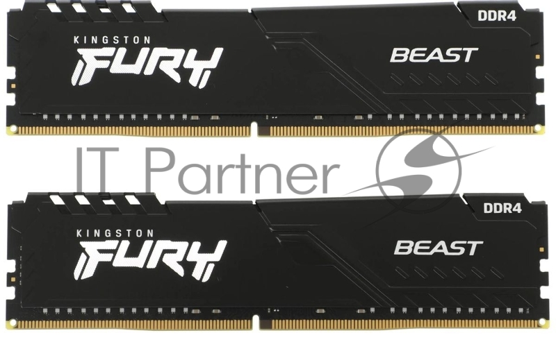 Оперативная память Kingston Fury Beast, DDR4, 64GB (2x32GB), 3200MHz, CL16, DIMM, черный